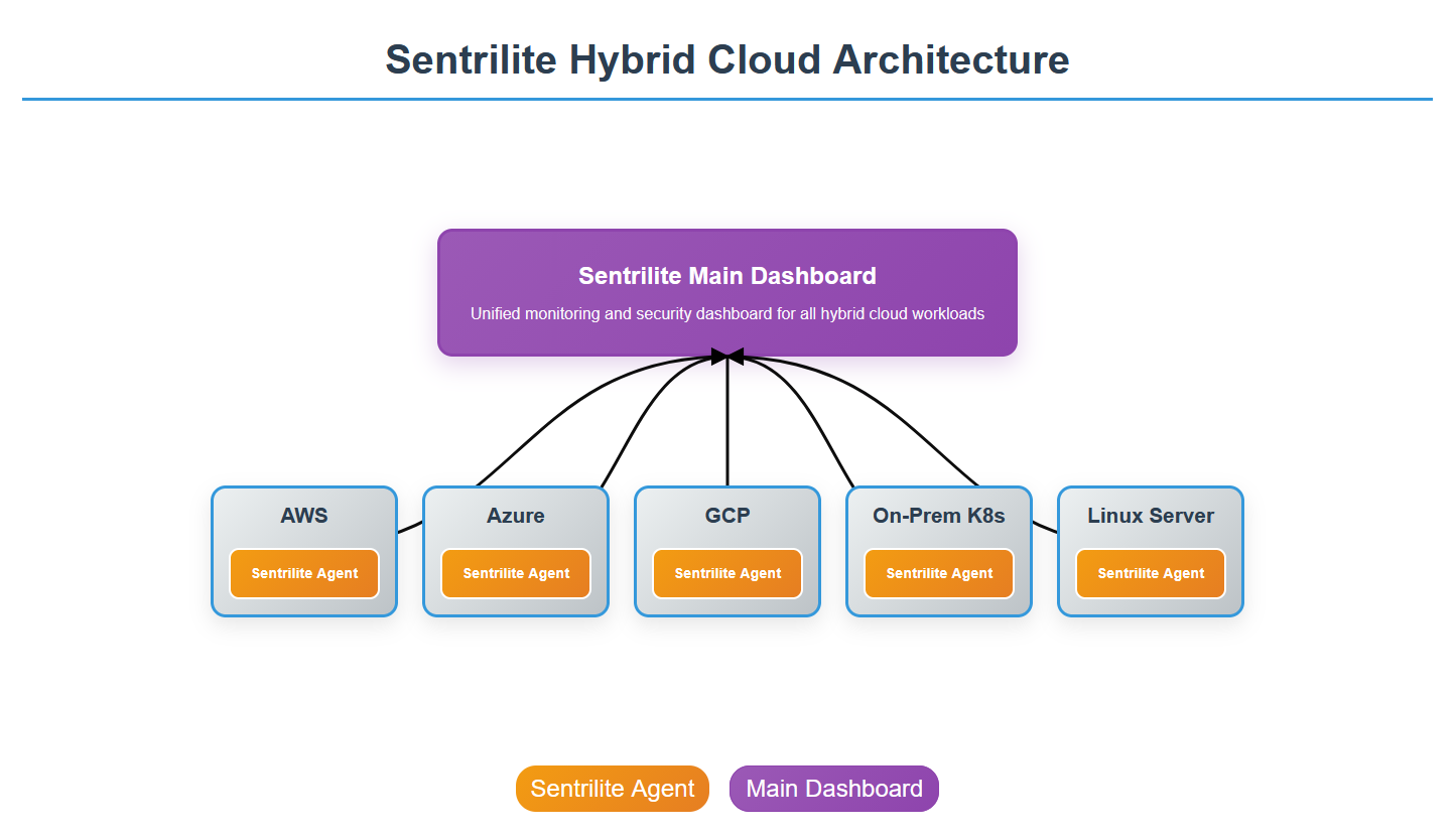 Sentrilite hybrid cloud diagram