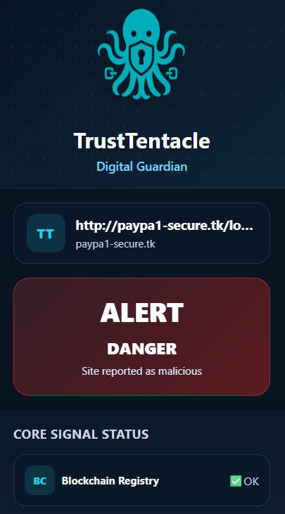 Extension Popup Danger