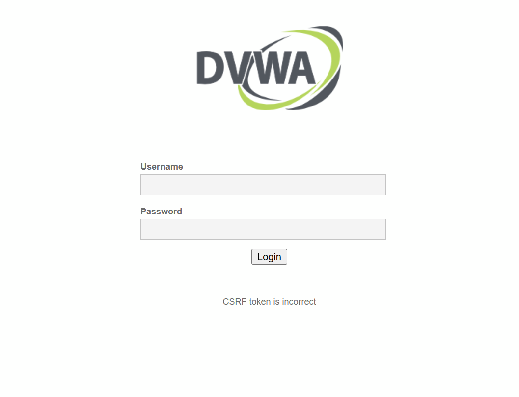 DVWA Login Page