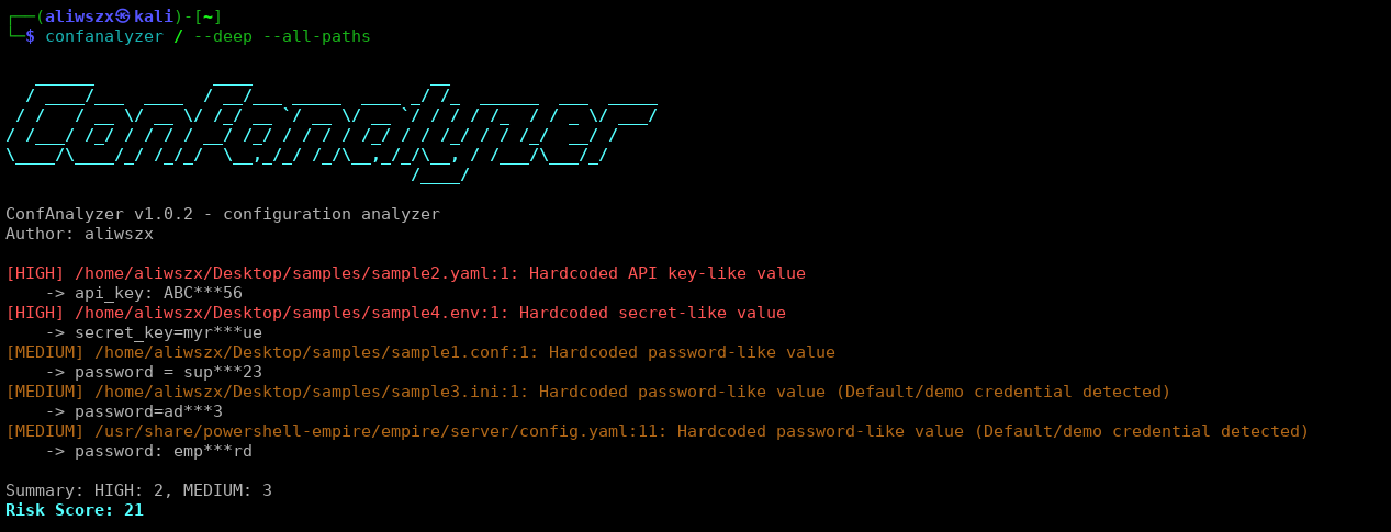 ConfAnalyzer 扫描演示