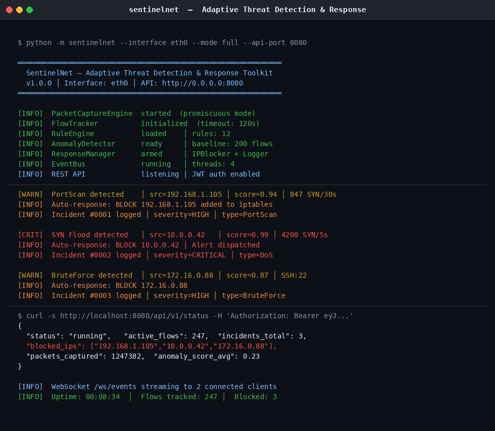 SentinelNet 终端演示