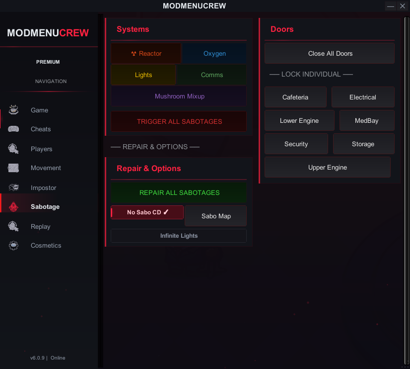 ModMenuCrew Sabotage Tab