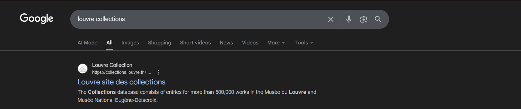 Google 搜索 — 卢浮宫藏品数据库