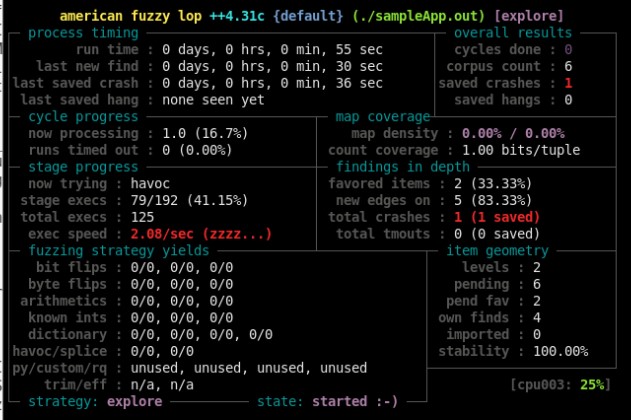 清理器模式示例输出