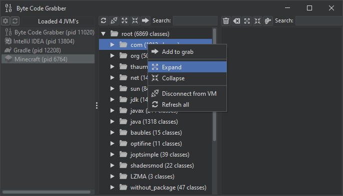 Screen UID Context menu 1