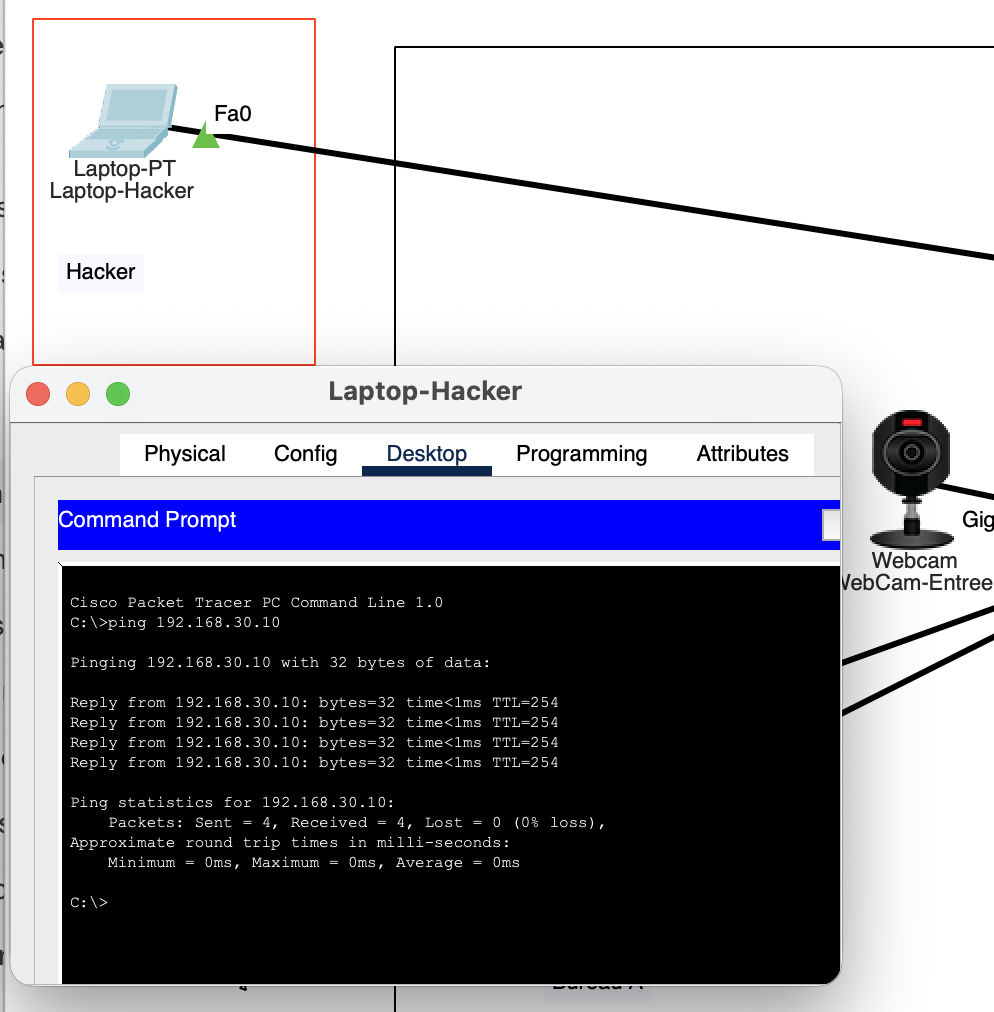 Ping Hacker to Webcam