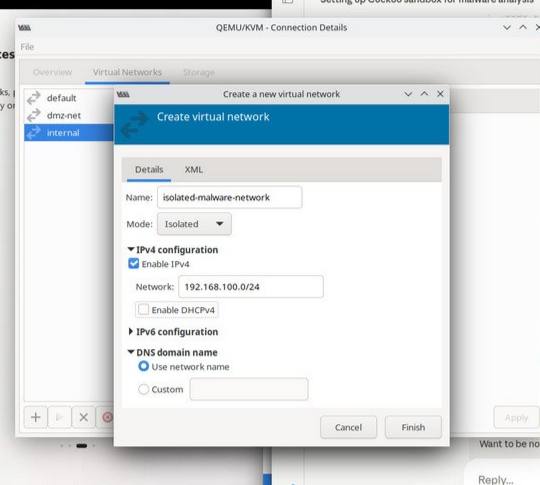 Figure 1.2 — NAT network configuration in virt-manager