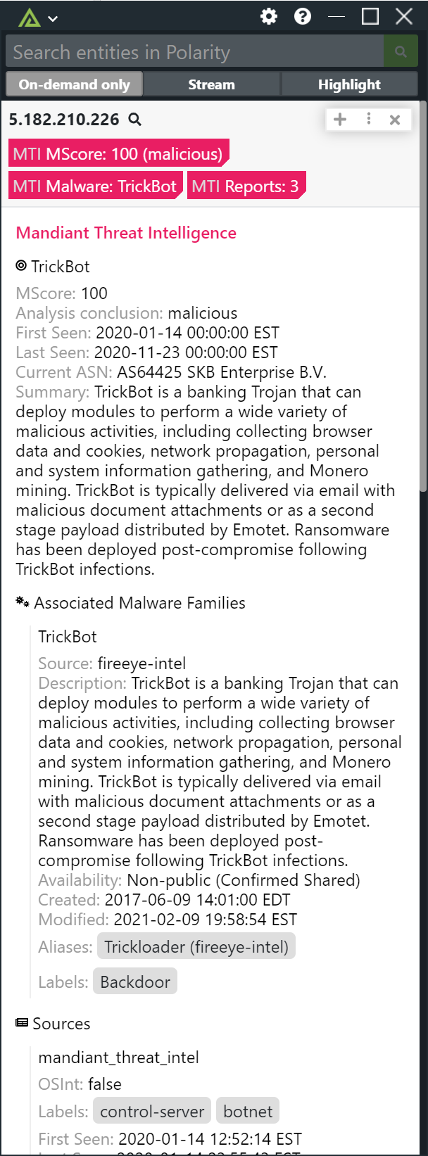 IP 结果覆盖窗口