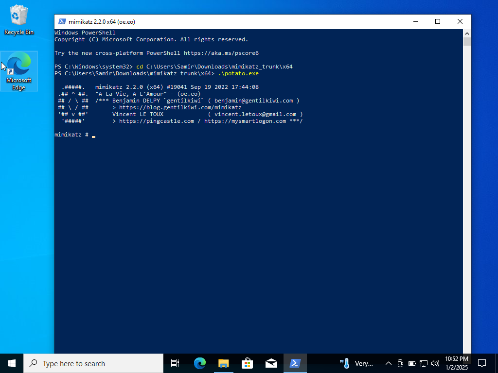 重命名 Mimikatz 测试