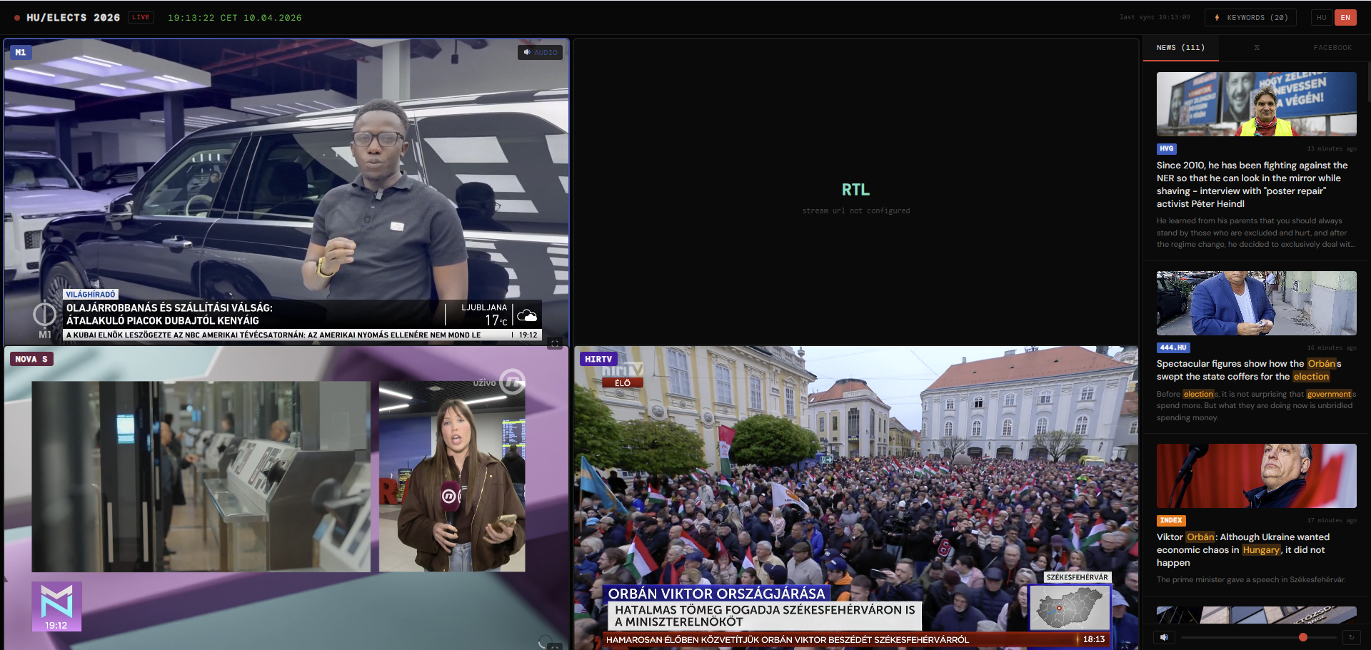 Screenshot of platform