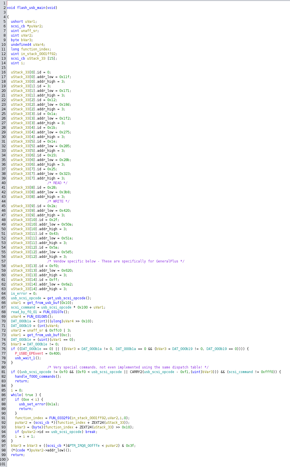 SCSI dispatch function decompilation