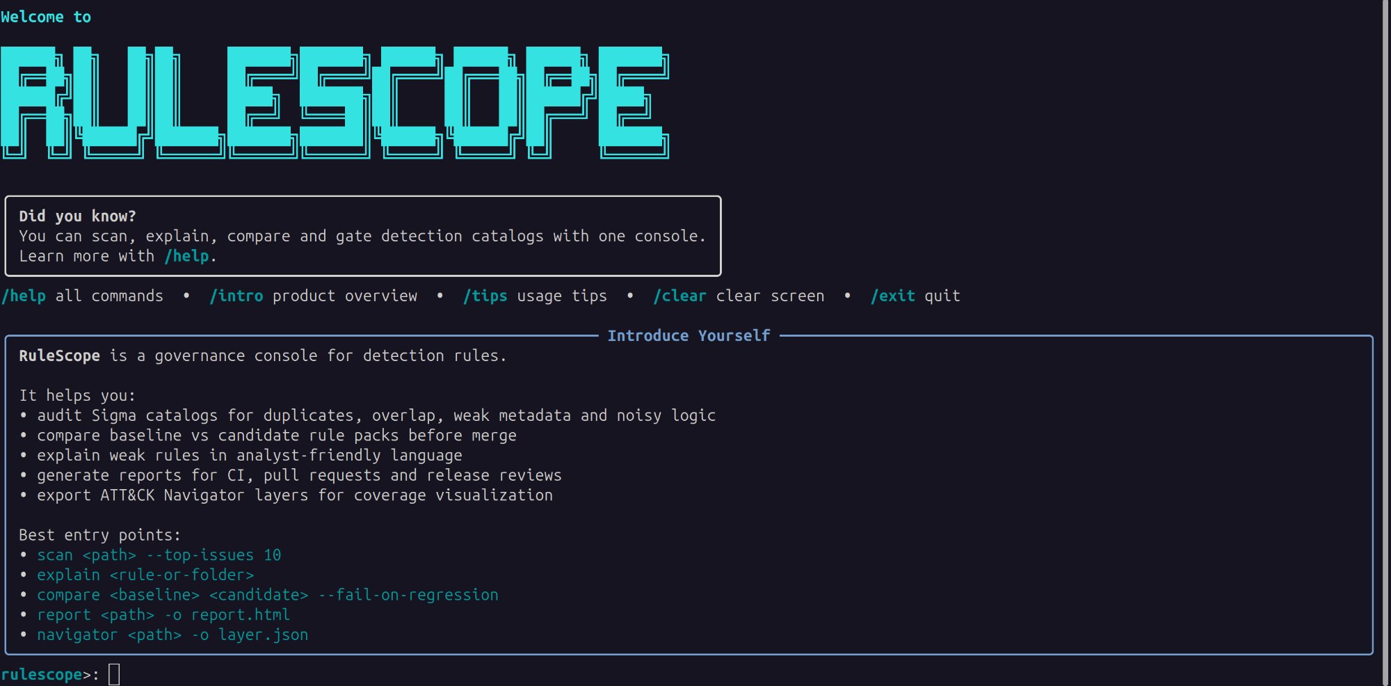 RuleScope console