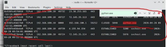 Figure 4.11 — netscan: CAPE host connection (part 2)