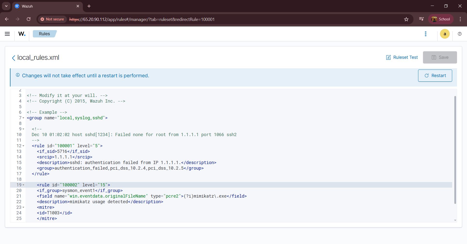 Wazuh 中的自定义规则