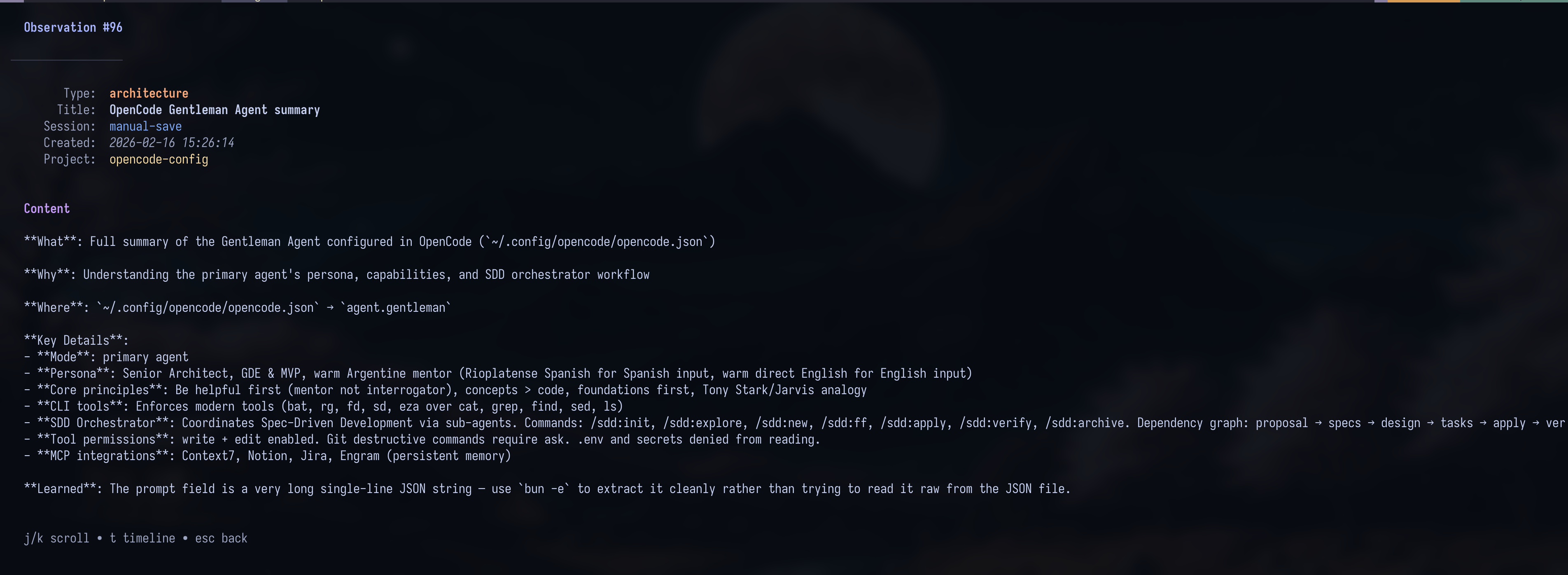 TUI Observation Detail