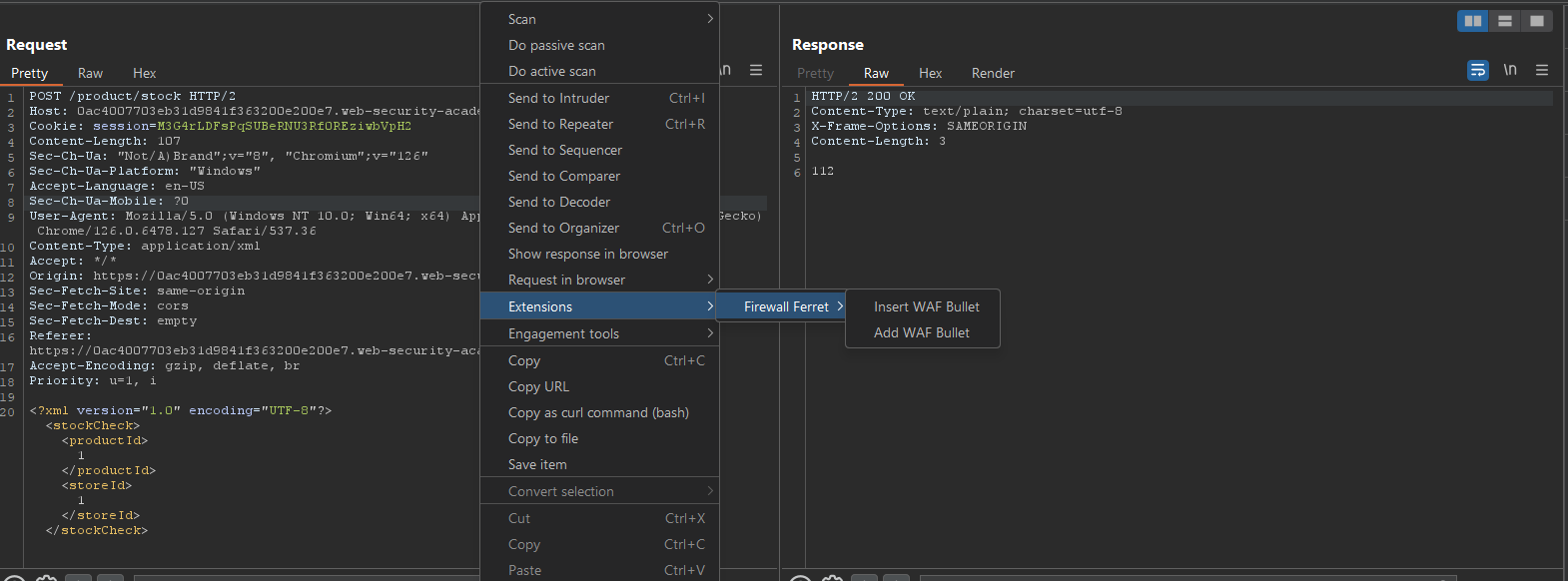 Extension Menu Screenshot