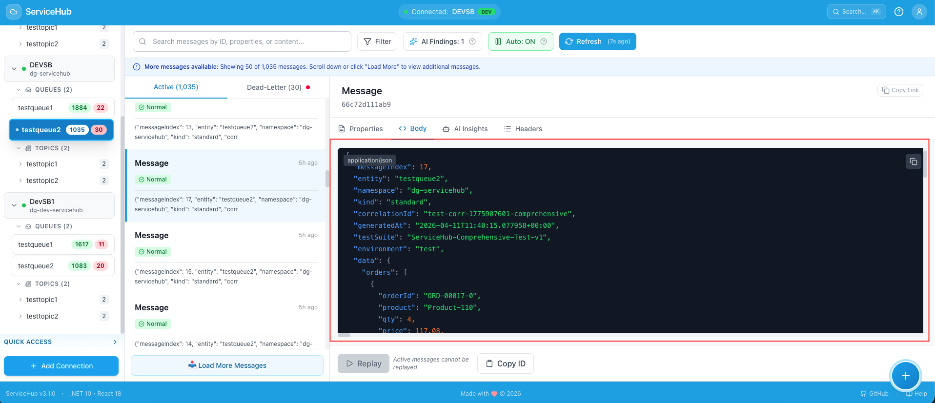 消息详情 —— JSON 正文检查