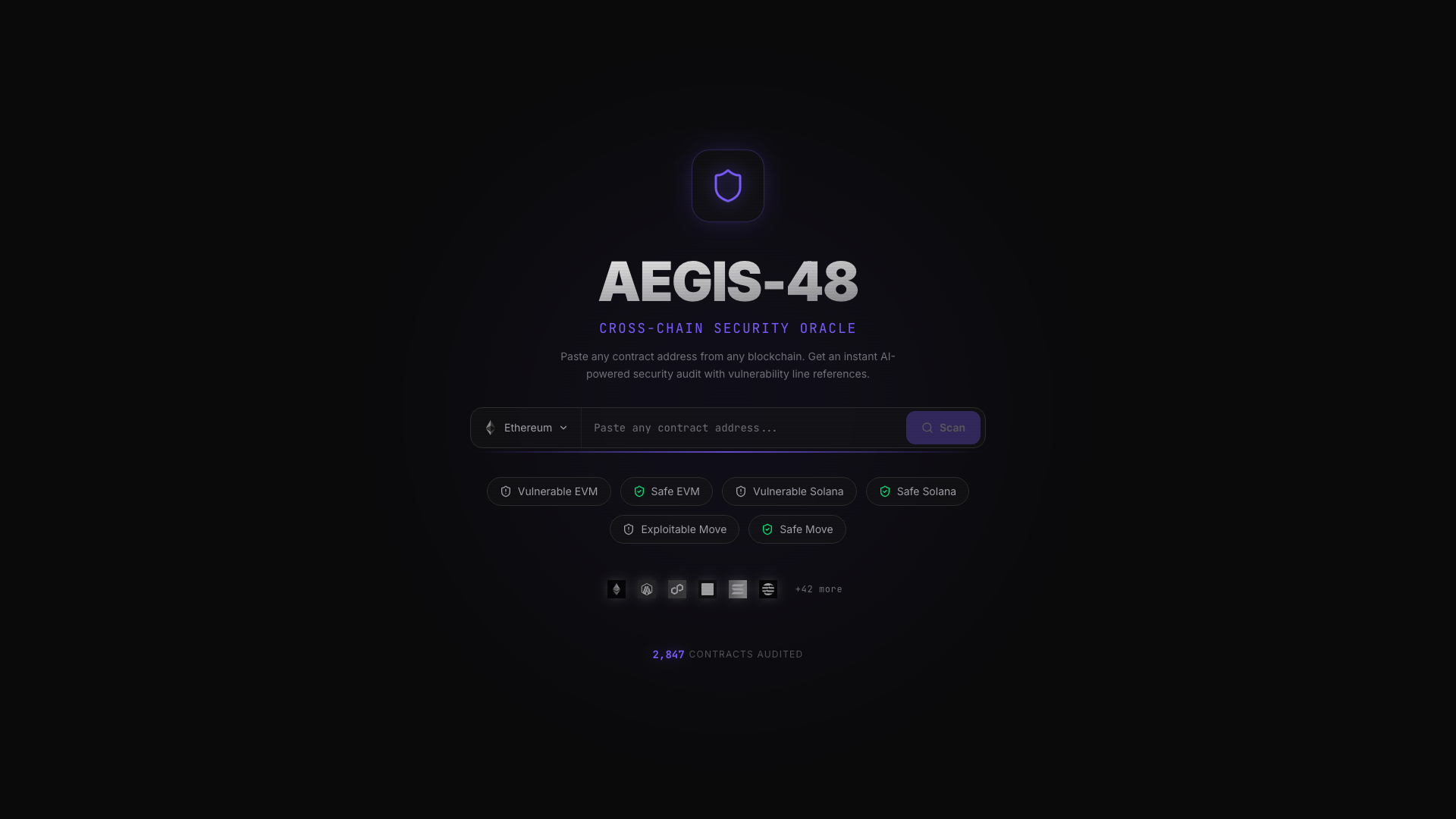 Aegis-48 Landing Page