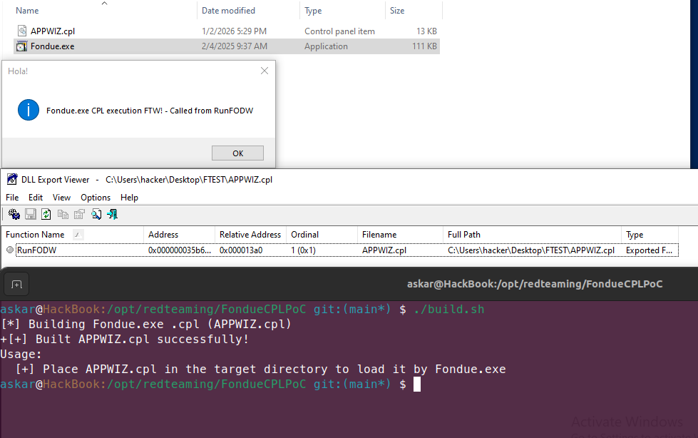 Fondue.exe PoC 截图