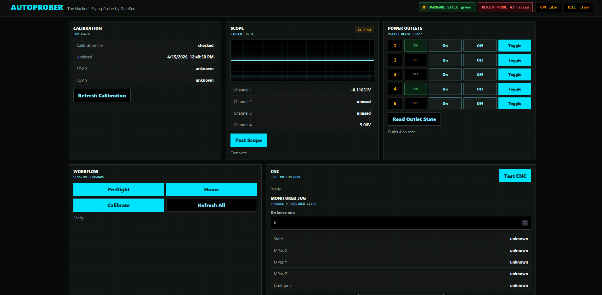 手动控制和硬件面板