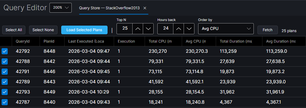 Query Store Integration