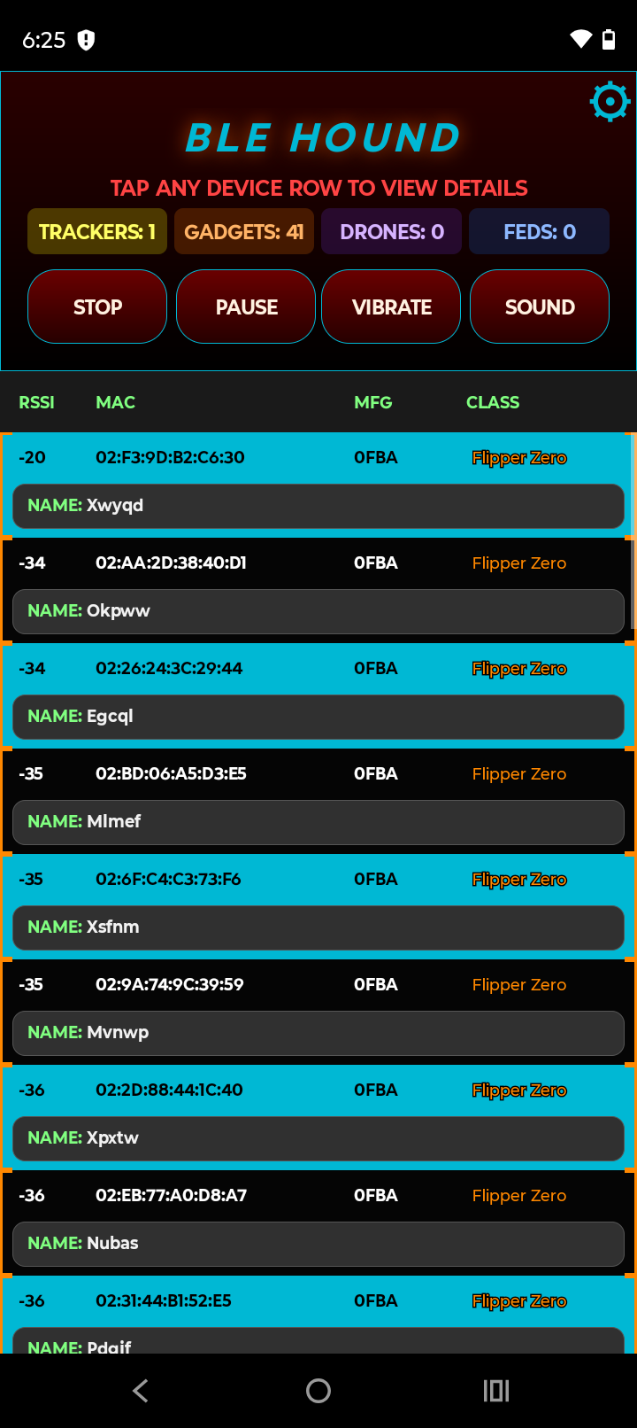 BLE Hound cyan theme