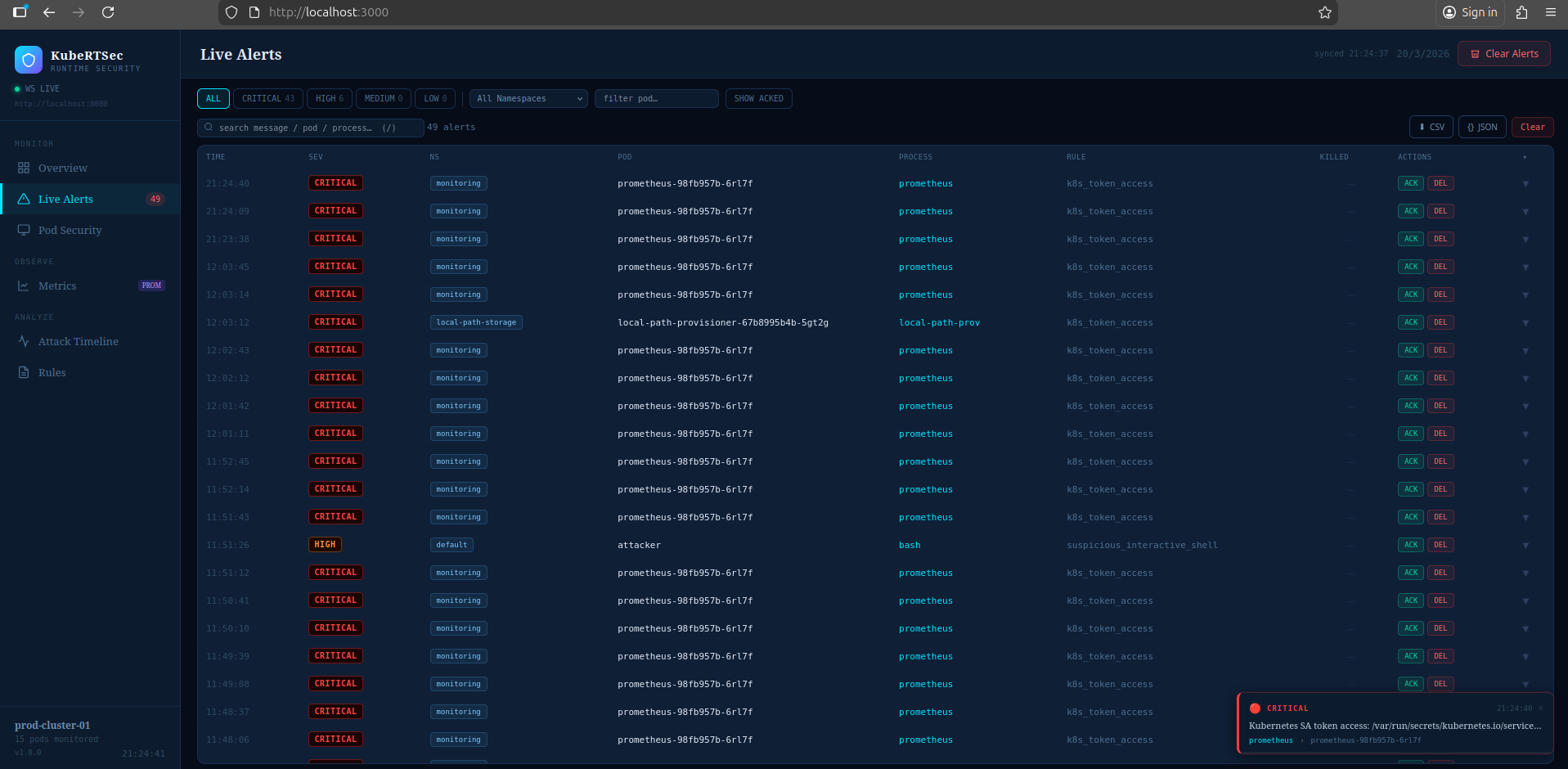 Real-Time Threat Detection Alerts
