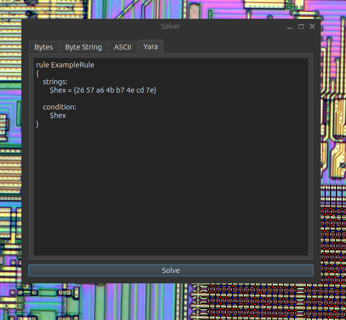 Yara 求解器截图。