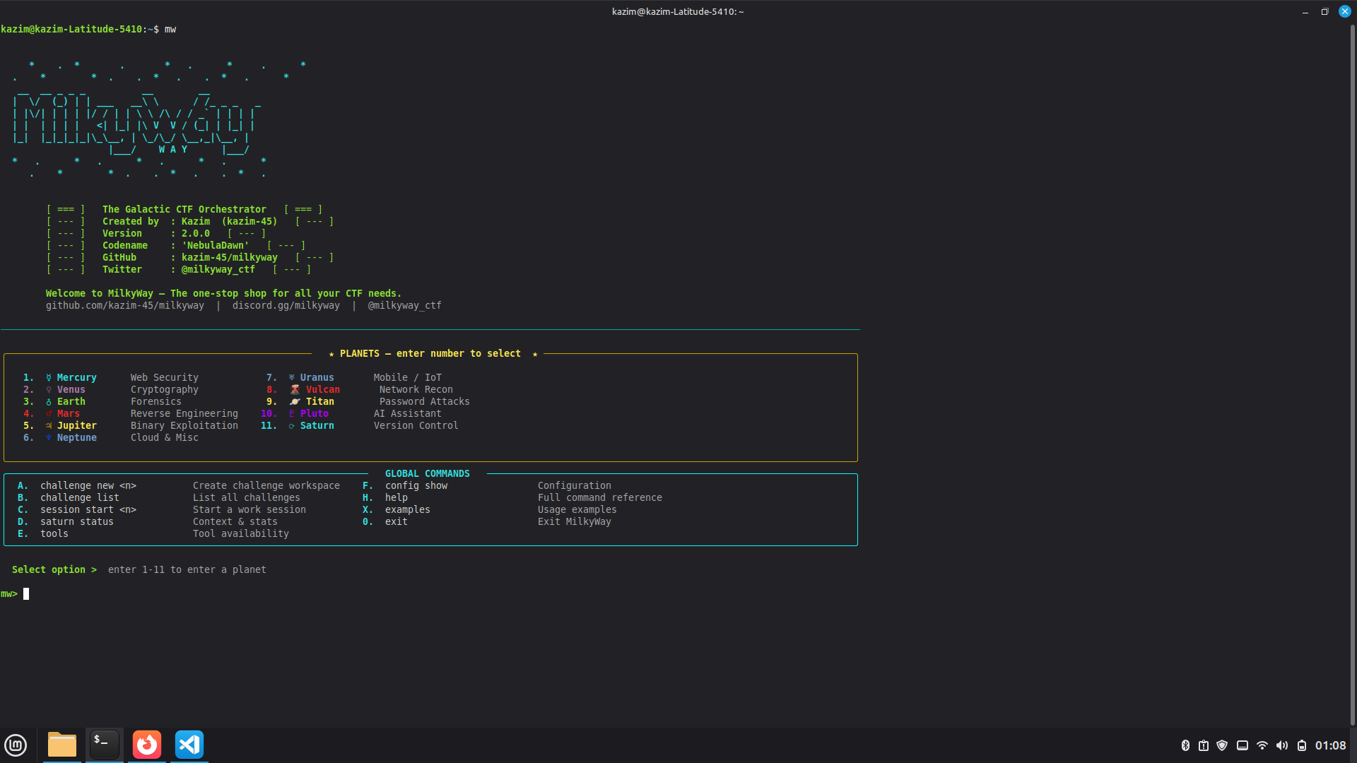 MilkyWay 仪表盘截图