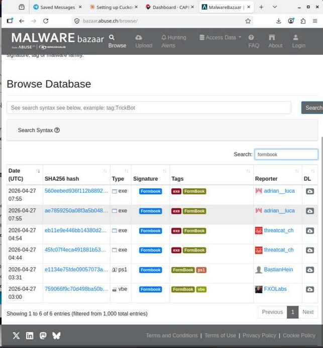 Figure 2.1 — Downloading sample from MalwareBazaar