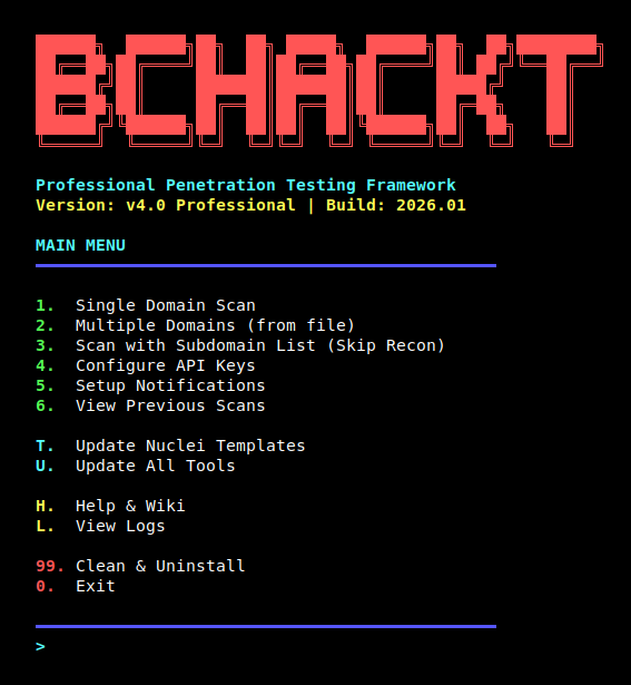 BCHackTool Main Menu