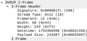 DVRIP I-Frame in Wireshark