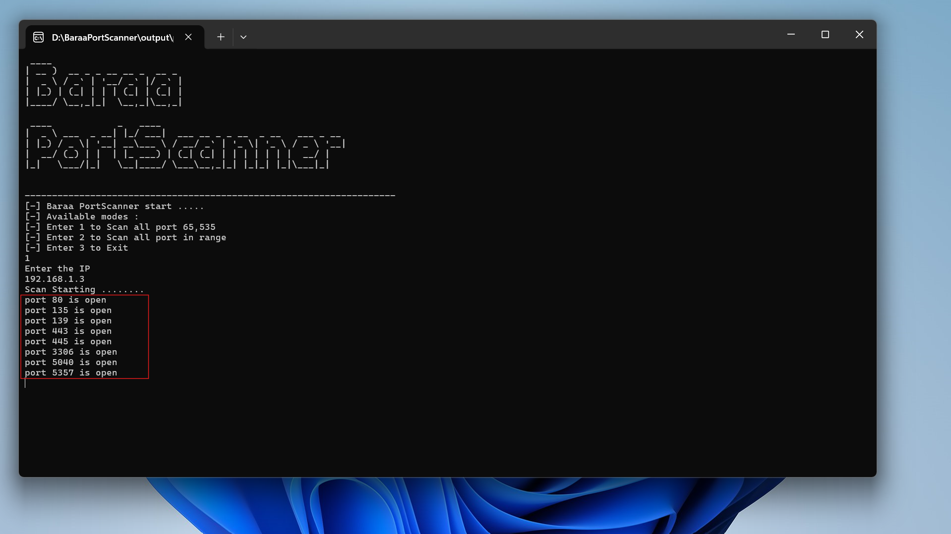 BaraaPortScanner1