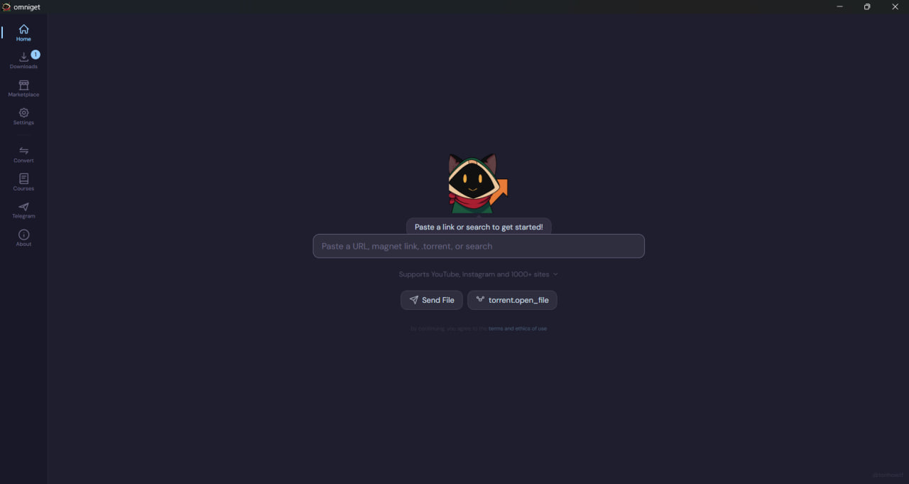 OmniGet downloading a YouTube video