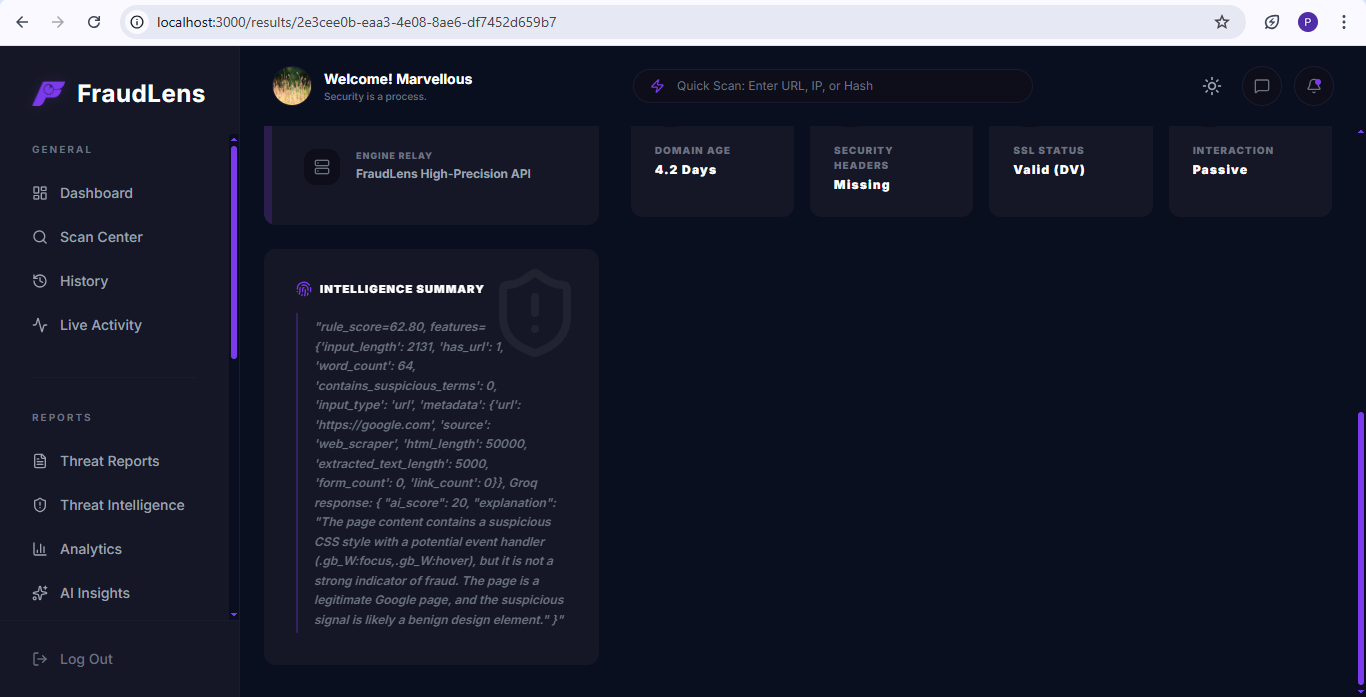 Intelligence Summary - Normal URL