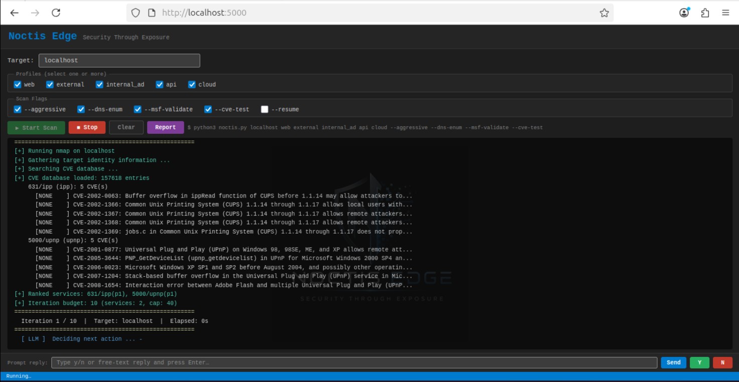 Noctis Edge Web 界面 - 运行中