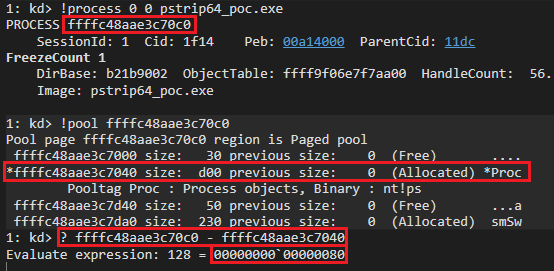 offest for use mode process