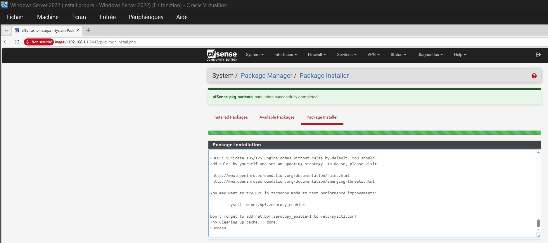 Suricata — 包已安装
