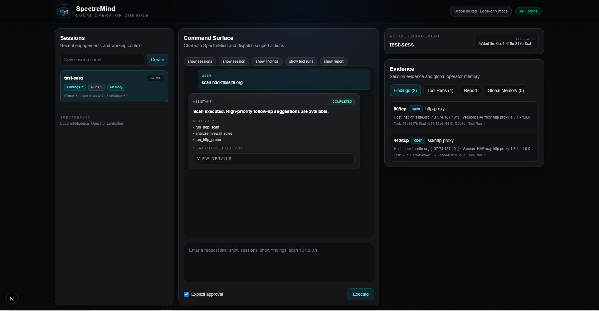 SpectreMind Operator Console