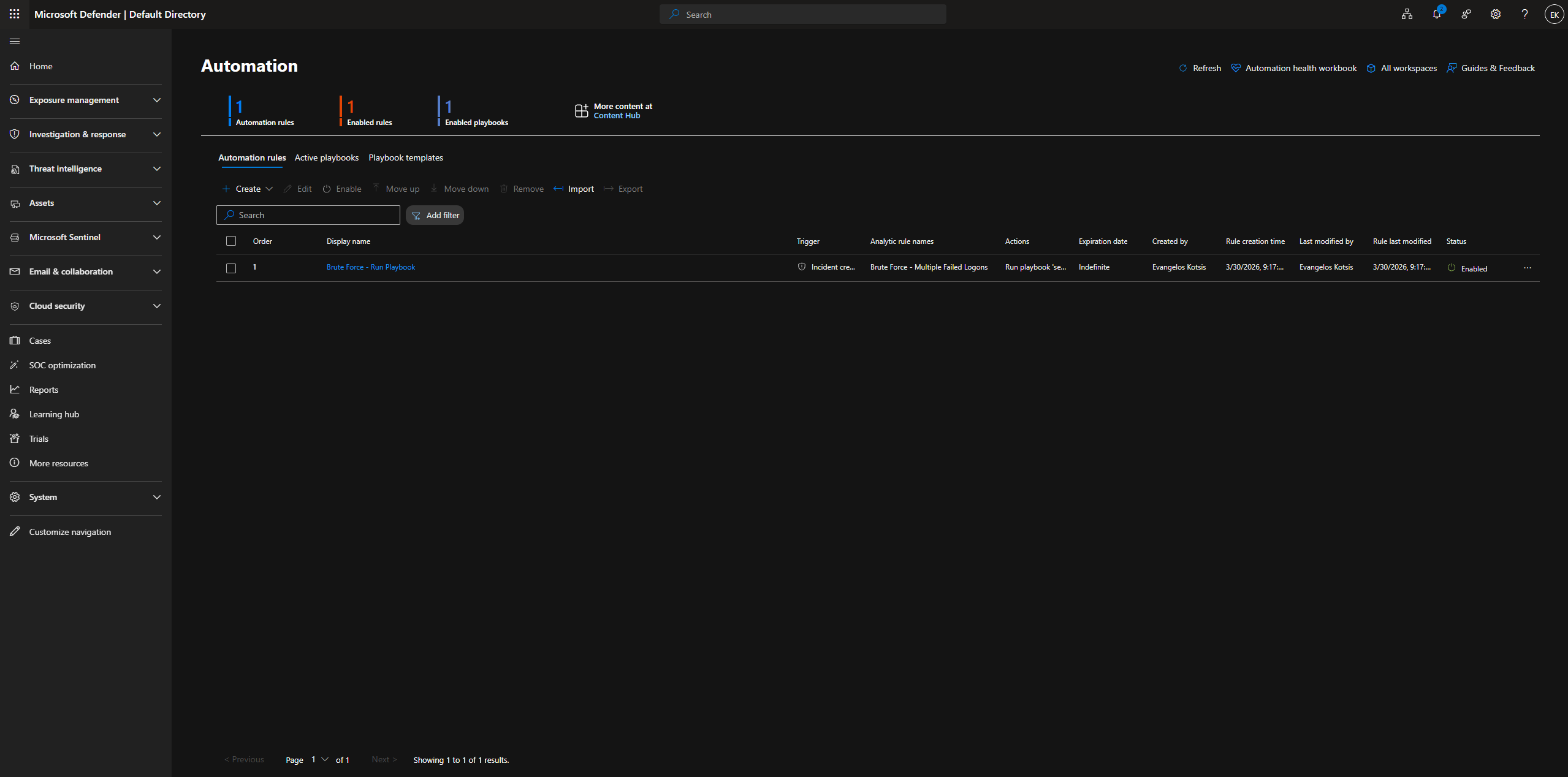 自动化规则处于活动状态