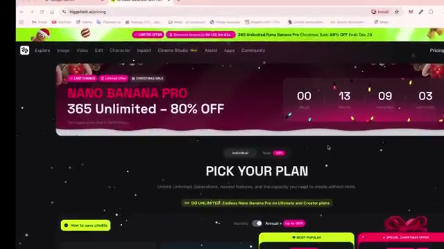 Higgsfield 无限计划定价 - 8 折诱饵