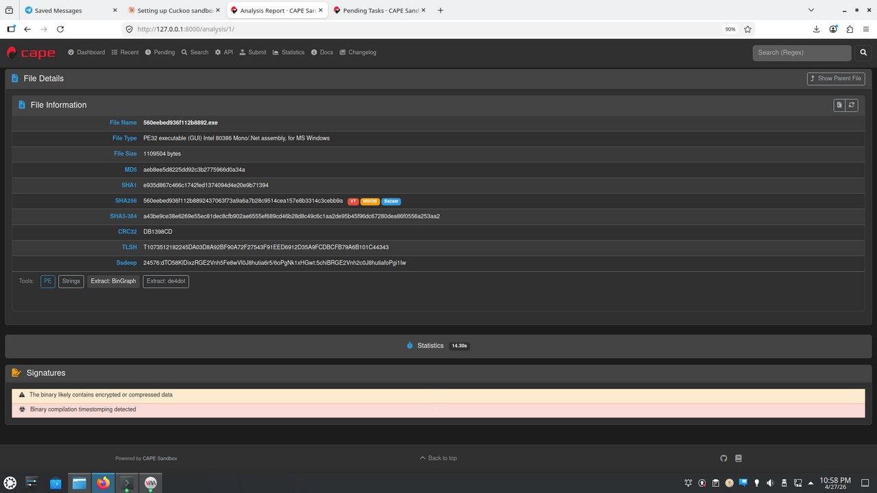 Figure 3.4 — Tasks 1–3 completed in CAPE dashboard
