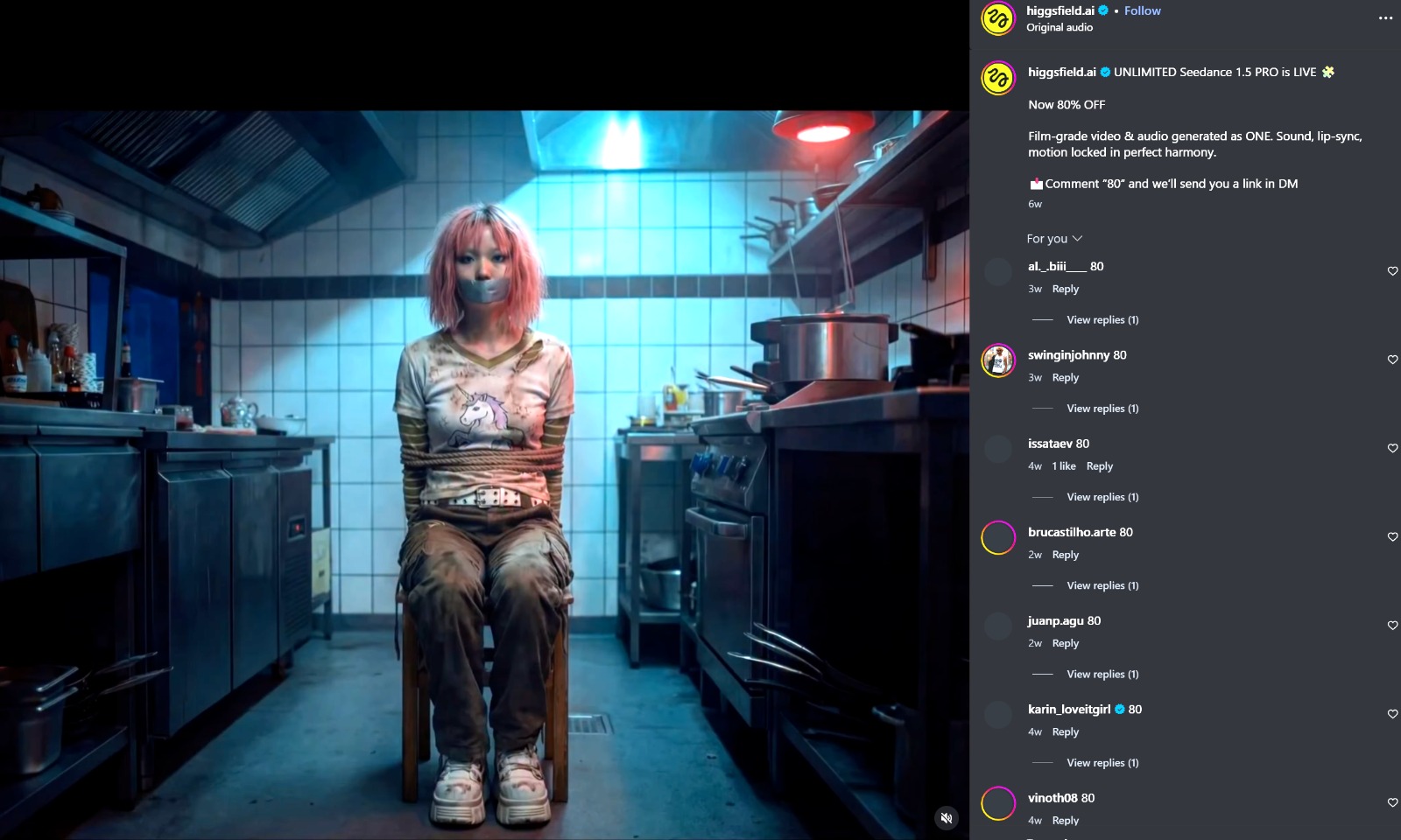 Higgsfield 捆绑并蒙眼的内容营销图