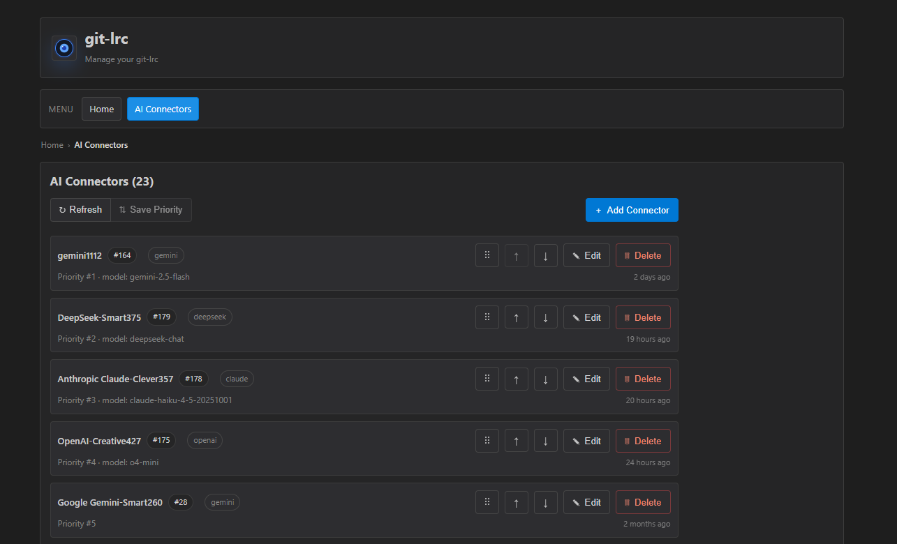 LRC UI connector management preview