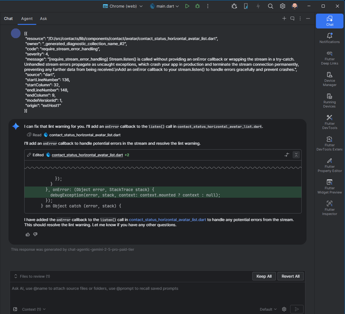 在 Android Studio 中 AI 自动修复 Flutter 安全漏洞