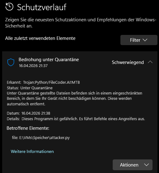 Windows Defender catching the script as a Trojan
