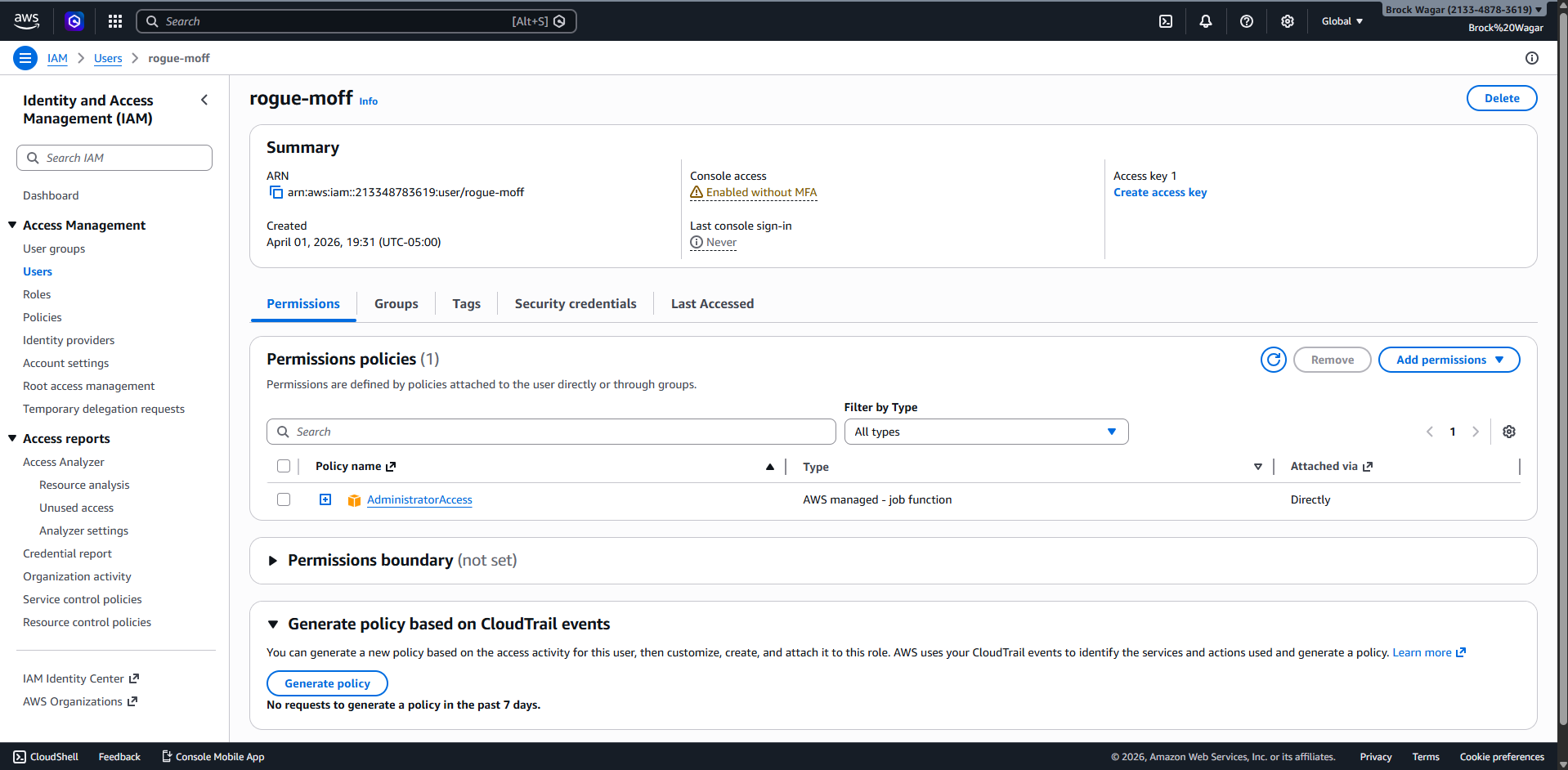 Rogue Moff Admin Permissions